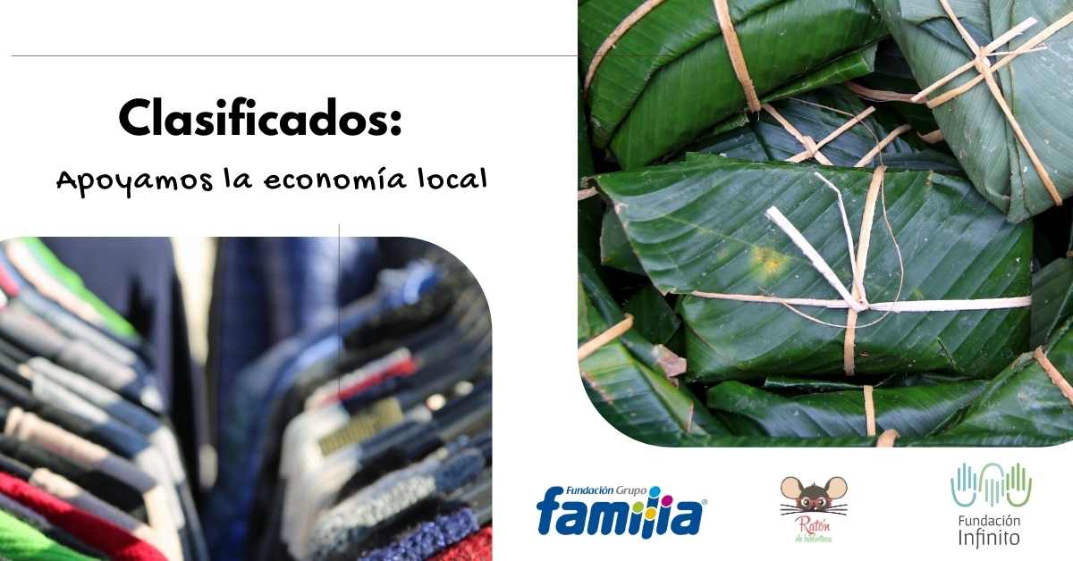 Apoyamos la economía local La Fundación Ratón de Biblioteca, buscando apoyar la economía local y contribuir a mejorar las condiciones de vida de las familias y vecinos de sus bibliotecas, , ha dispuesto los siguientes clasificados. Agradecemos tu ayuda para su difusión.